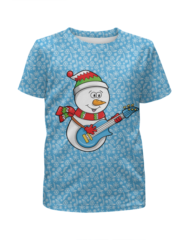 Printio Футболка с полной запечаткой для мальчиков Снеговик с гитарой (новый год) printio футболка с полной запечаткой мужская снеговик с гитарой новый год