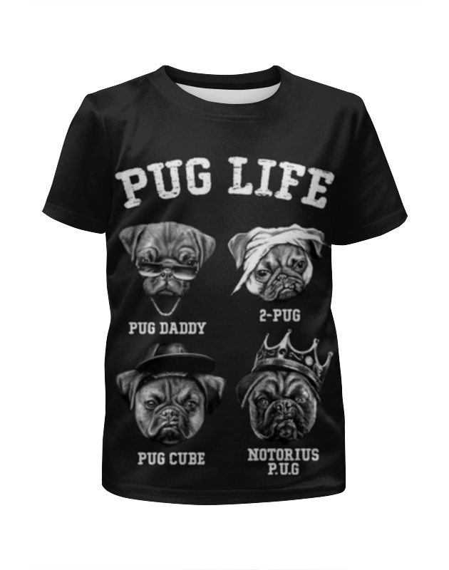 Printio Футболка с полной запечаткой для мальчиков Pug life