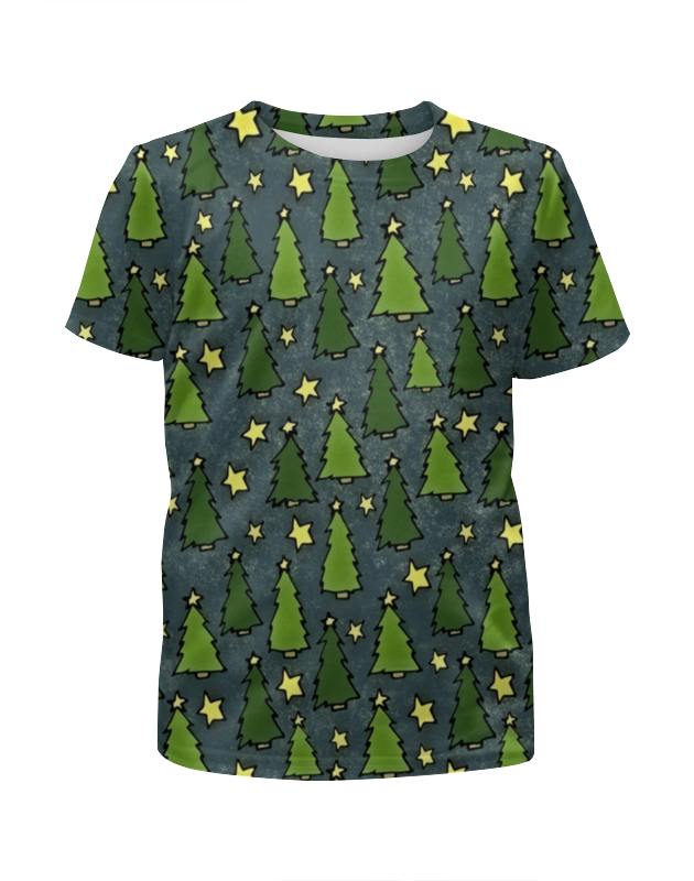 printio футболка с полной запечаткой для девочек новогодняя елка Printio Футболка с полной запечаткой для мальчиков Новогодняя елка