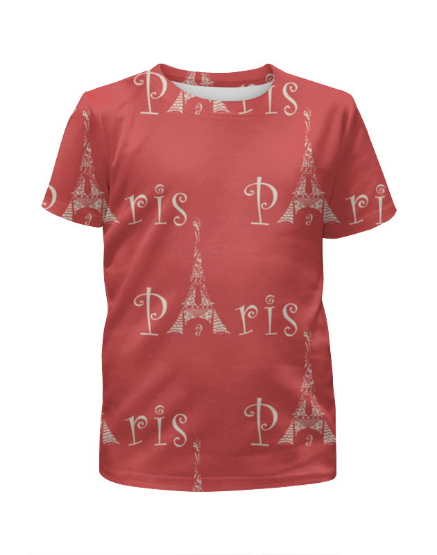 printio футболка с полной запечаткой для девочек эйфелева башня на закате Printio Футболка с полной запечаткой для мальчиков Эйфелева башня