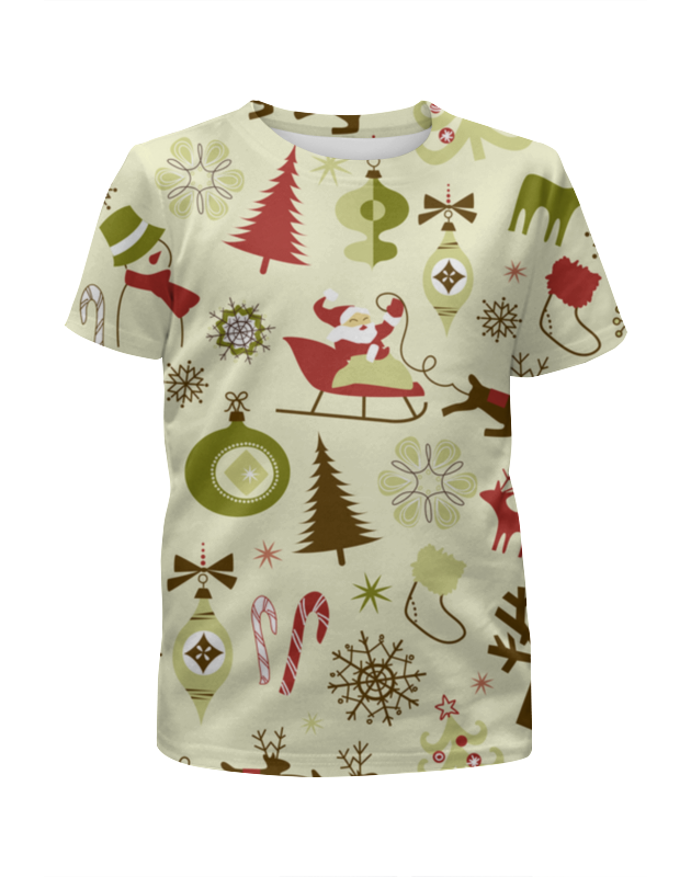 рождественская футболка для отпуска с санта клаусом Printio Футболка с полной запечаткой для мальчиков Новогодняя