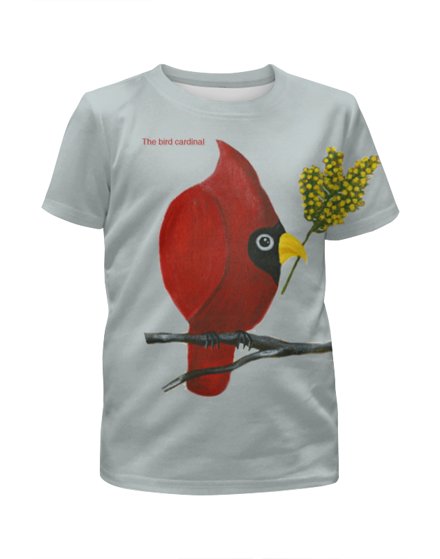 Printio Футболка с полной запечаткой для мальчиков Птица кардинал с мимозой printio футболка с полной запечаткой для девочек птица кардинал