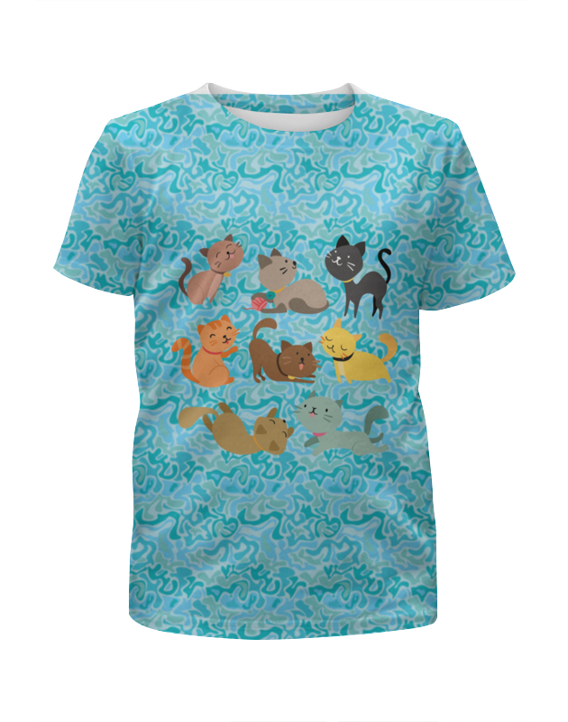 футболка с полной запечаткой для мальчиков printio весёлые котята Printio Футболка с полной запечаткой для мальчиков Весёлые котята