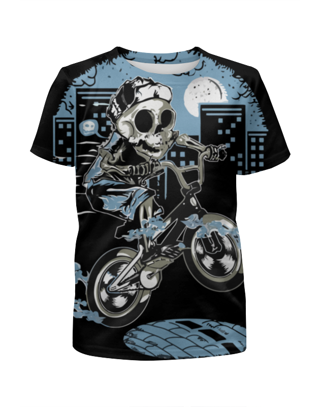 Printio Футболка с полной запечаткой для мальчиков Скелет на мотоцикле printio футболка с полной запечаткой мужская скелет на мотоцикле
