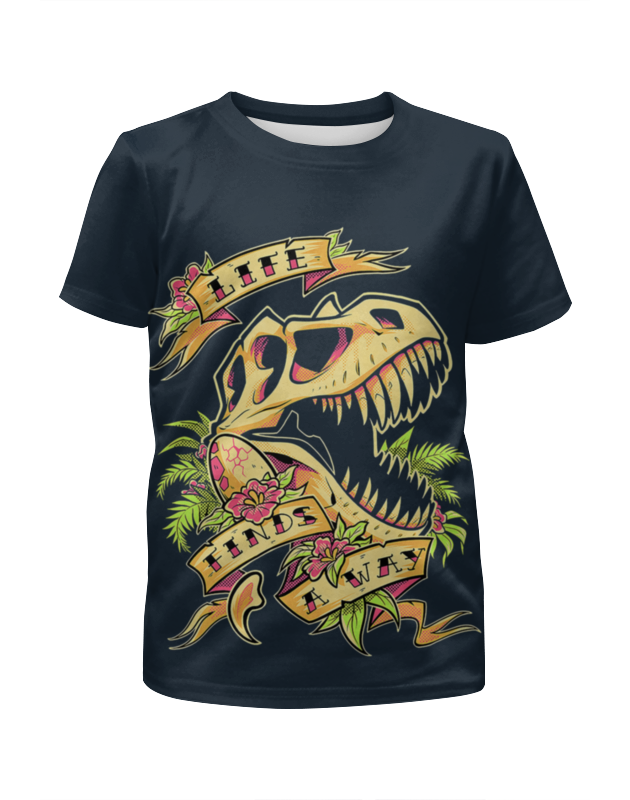 printio футболка с полной запечаткой для мальчиков скелет динозавра Printio Футболка с полной запечаткой для мальчиков Череп динозавра