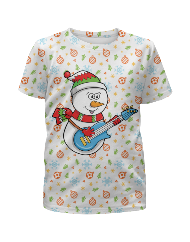 Printio Футболка с полной запечаткой для мальчиков Снеговик с гитарой (новый год) printio футболка с полной запечаткой мужская снеговик с гитарой новый год