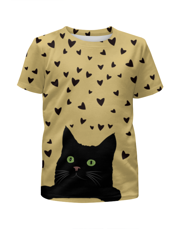 Printio Футболка с полной запечаткой для мальчиков Кот с сердечками мужская футболка кот симбиот xl черный