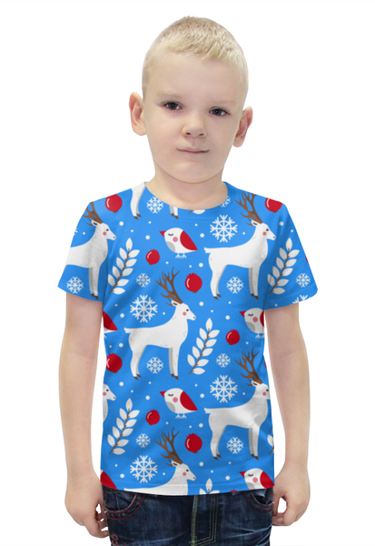 Заказать детскую футболку в Москве. Футболка с полной запечаткой для мальчиков Олени от Ирина - готовые дизайны и нанесение принтов.