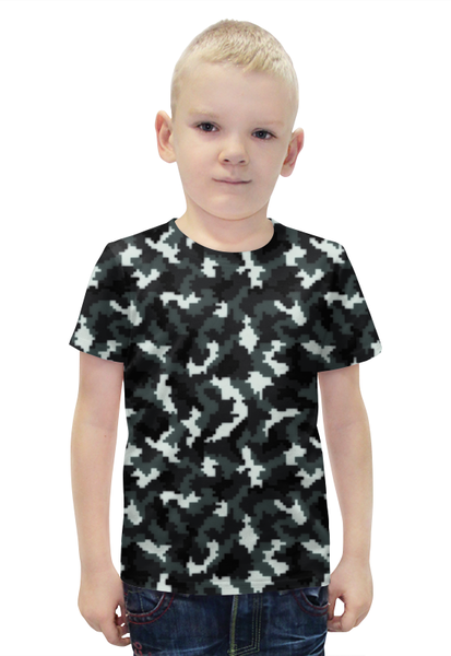 Заказать детскую футболку в Москве. Футболка с полной запечаткой для мальчиков Текстура пикселей от THE_NISE  - готовые дизайны и нанесение принтов.