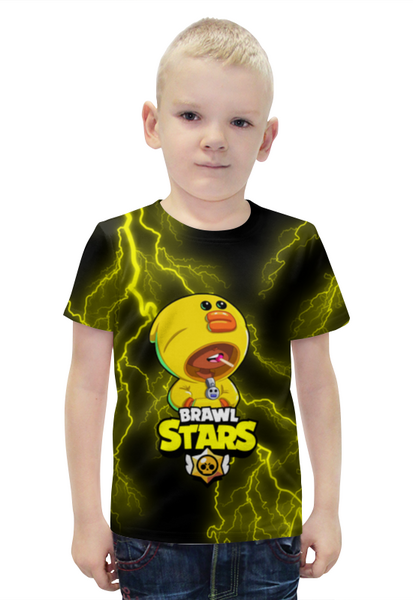 Заказать детскую футболку в Москве. Футболка с полной запечаткой для мальчиков Brawl Stars Sally Leon от weeert - готовые дизайны и нанесение принтов.