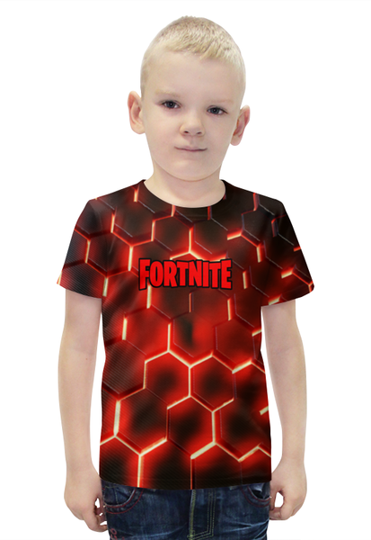 Заказать детскую футболку в Москве. Футболка с полной запечаткой для мальчиков Fortnite от THE_NISE  - готовые дизайны и нанесение принтов.