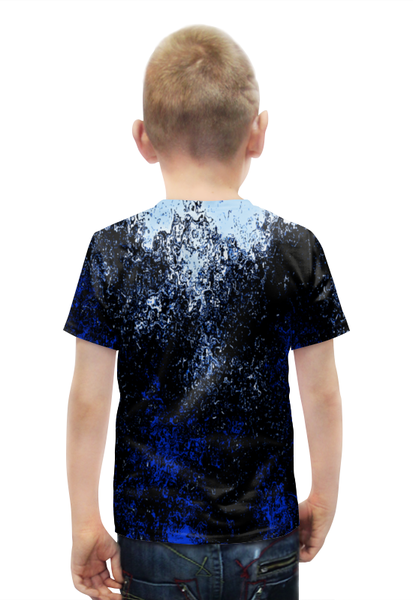 Заказать детскую футболку в Москве. Футболка с полной запечаткой для мальчиков Черно-синие брызги от THE_NISE  - готовые дизайны и нанесение принтов.