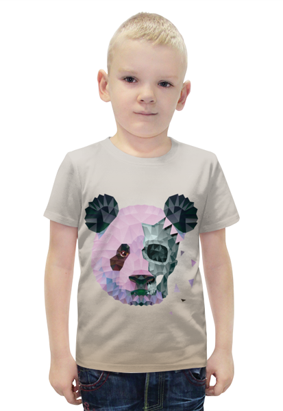 Заказать детскую футболку в Москве. Футболка с полной запечаткой для мальчиков Polygonal panda от Maks Lange - готовые дизайны и нанесение принтов.