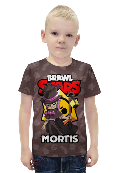 Заказать детскую футболку в Москве. Футболка с полной запечаткой для мальчиков BRAWL STARS MORTIS от geekbox - готовые дизайны и нанесение принтов.