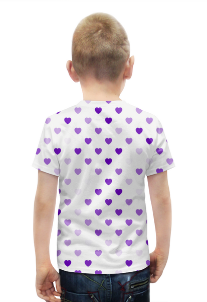 Заказать детскую футболку в Москве. Футболка с полной запечаткой для мальчиков Сердечки от FireFoxa - готовые дизайны и нанесение принтов.