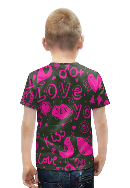 Заказать детскую футболку в Москве. Футболка с полной запечаткой для мальчиков Love Kiss от THE_NISE  - готовые дизайны и нанесение принтов.