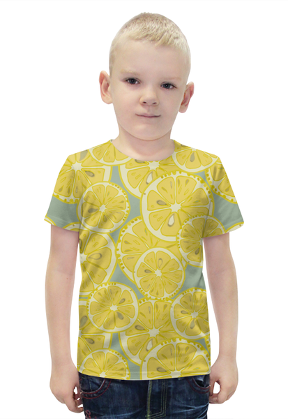 Заказать детскую футболку в Москве. Футболка с полной запечаткой для мальчиков лимоны от THE_NISE  - готовые дизайны и нанесение принтов.
