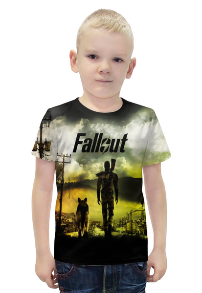 Заказать детскую футболку в Москве. Футболка с полной запечаткой для мальчиков Fallout от THE_NISE  - готовые дизайны и нанесение принтов.