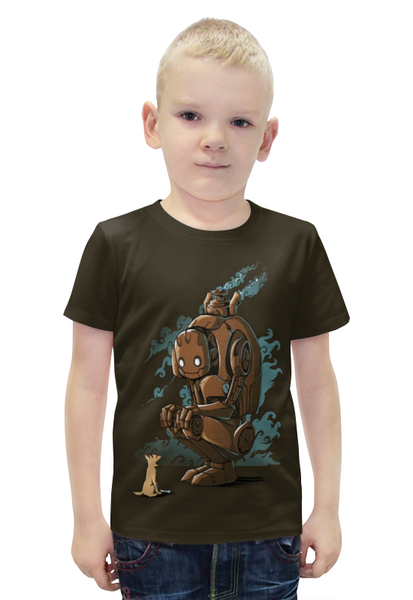 Заказать детскую футболку в Москве. Футболка с полной запечаткой для мальчиков Steampunk Robot от letnikov.ilya@gmail.com - готовые дизайны и нанесение принтов.