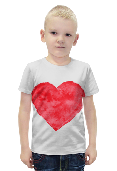 Заказать детскую футболку в Москве. Футболка с полной запечаткой для мальчиков Red heart от Илья Щеблецов - готовые дизайны и нанесение принтов.