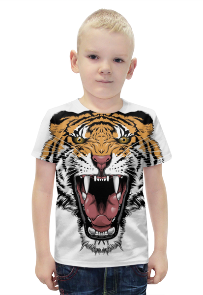 Заказать детскую футболку в Москве. Футболка с полной запечаткой для мальчиков Тигр  от scoopysmith - готовые дизайны и нанесение принтов.