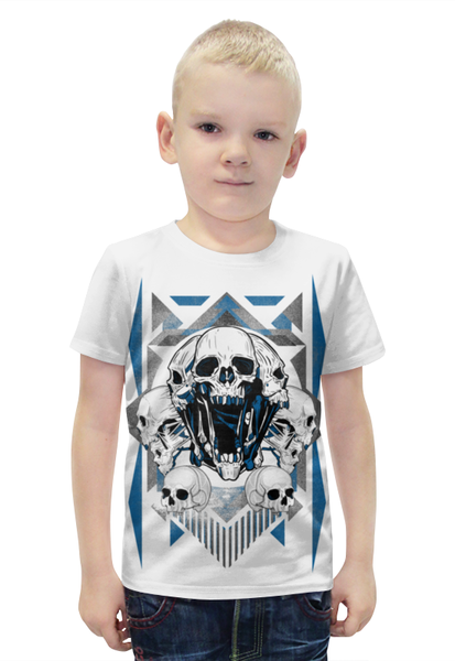 Заказать детскую футболку в Москве. Футболка с полной запечаткой для мальчиков Черепа от galaxy secret - готовые дизайны и нанесение принтов.