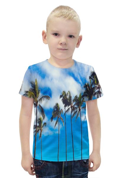Заказать детскую футболку в Москве. Футболка с полной запечаткой для мальчиков Пальмы от THE_NISE  - готовые дизайны и нанесение принтов.