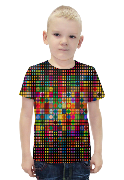 Заказать детскую футболку в Москве. Футболка с полной запечаткой для мальчиков Яркая мозаика от THE_NISE  - готовые дизайны и нанесение принтов.