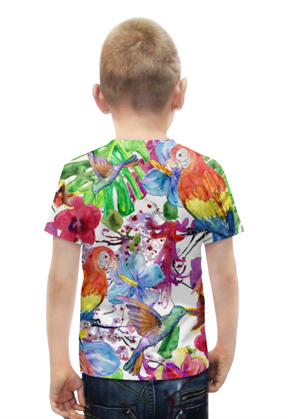 Заказать детскую футболку в Москве. Футболка с полной запечаткой для мальчиков попугаи от THE_NISE  - готовые дизайны и нанесение принтов.