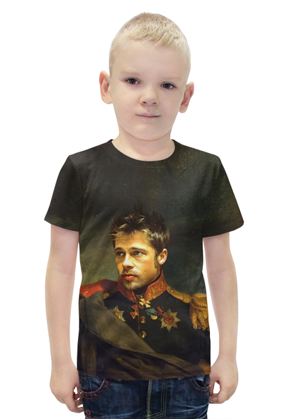 Заказать детскую футболку в Москве. Футболка с полной запечаткой для мальчиков Brad Pitt от ПРИНТЫ ПЕЧАТЬ  - готовые дизайны и нанесение принтов.