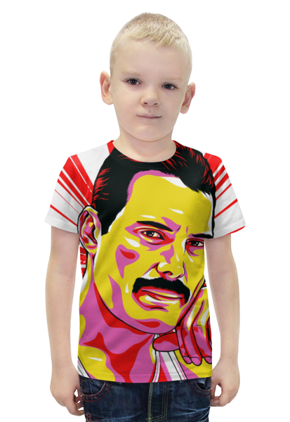 Заказать детскую футболку в Москве. Футболка с полной запечаткой для мальчиков Фреди Меркури от Виктор Гришин - готовые дизайны и нанесение принтов.