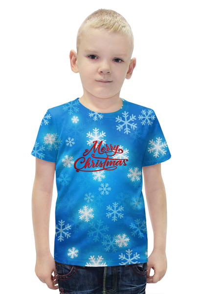 Заказать детскую футболку в Москве. Футболка с полной запечаткой для мальчиков Merry Christmas от THE_NISE  - готовые дизайны и нанесение принтов.