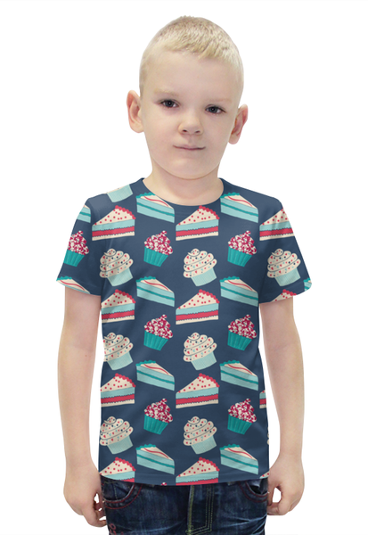 Заказать детскую футболку в Москве. Футболка с полной запечаткой для мальчиков тортики от THE_NISE  - готовые дизайны и нанесение принтов.