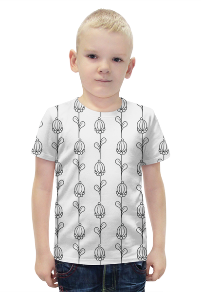 Заказать детскую футболку в Москве. Футболка с полной запечаткой для мальчиков Нежные абстрактные цветы от irinavk - готовые дизайны и нанесение принтов.