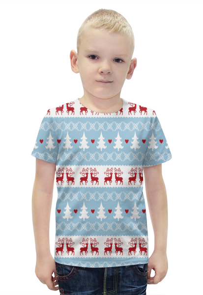 Заказать детскую футболку в Москве. Футболка с полной запечаткой для мальчиков Елочка от THE_NISE  - готовые дизайны и нанесение принтов.