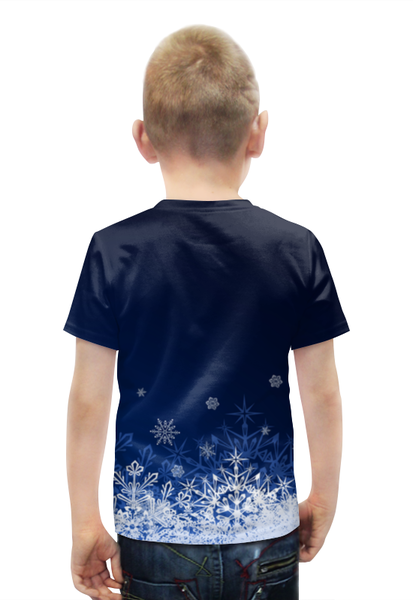 Заказать детскую футболку в Москве. Футболка с полной запечаткой для мальчиков Новогодняя от Ирина - готовые дизайны и нанесение принтов.