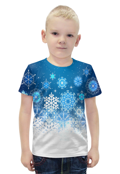 Заказать детскую футболку в Москве. Футболка с полной запечаткой для мальчиков Узор зимний от THE_NISE  - готовые дизайны и нанесение принтов.