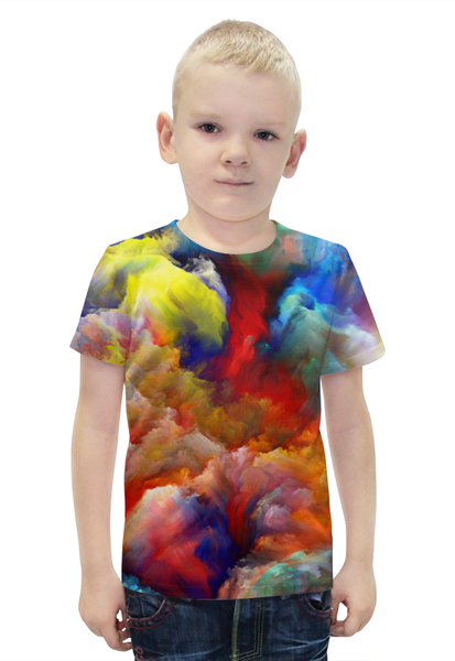 Заказать детскую футболку в Москве. Футболка с полной запечаткой для мальчиков color explosion от Niq=D - готовые дизайны и нанесение принтов.