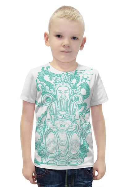 Заказать детскую футболку в Москве. Футболка с полной запечаткой для мальчиков Будда от printshop - готовые дизайны и нанесение принтов.