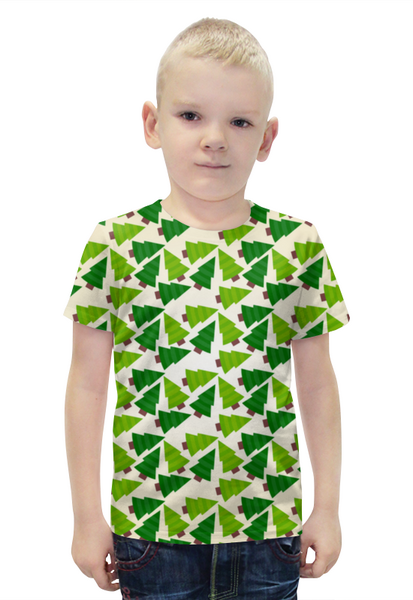 Заказать детскую футболку в Москве. Футболка с полной запечаткой для мальчиков Елки  от FireFoxa - готовые дизайны и нанесение принтов.