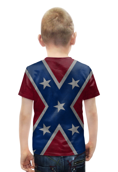 Заказать детскую футболку в Москве. Футболка с полной запечаткой для мальчиков Флаг Конфедерации США от Leichenwagen - готовые дизайны и нанесение принтов.