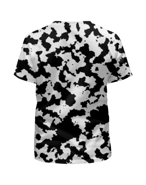 Заказать детскую футболку в Москве. Футболка с полной запечаткой для мальчиков Чёрно-Белый Камуфляж от armyshop - готовые дизайны и нанесение принтов.