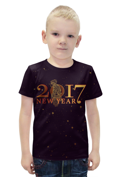 Заказать детскую футболку в Москве. Футболка с полной запечаткой для мальчиков Новый год 2017 от Илья Щеблецов - готовые дизайны и нанесение принтов.