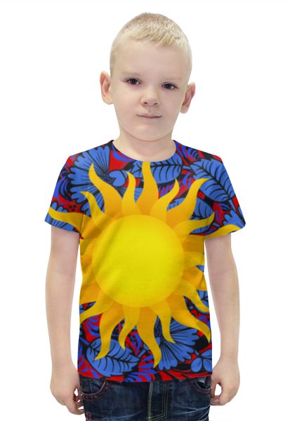 Заказать детскую футболку в Москве. Футболка с полной запечаткой для мальчиков Солнце от THE_NISE  - готовые дизайны и нанесение принтов.