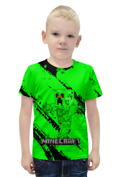 Заказать детскую футболку в Москве. Футболка с полной запечаткой для мальчиков MINECRAFT CREEPER от weeert - готовые дизайны и нанесение принтов.