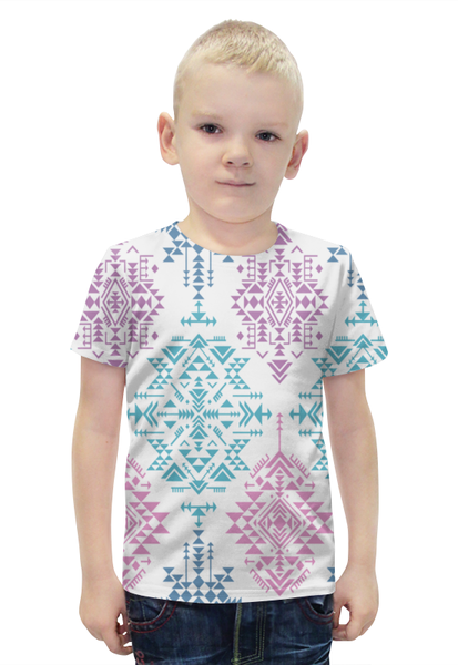 Заказать детскую футболку в Москве. Футболка с полной запечаткой для мальчиков Узор треугольников от THE_NISE  - готовые дизайны и нанесение принтов.