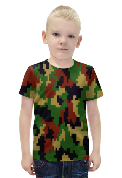 Заказать детскую футболку в Москве. Футболка с полной запечаткой для мальчиков Цветной камуфляж от THE_NISE  - готовые дизайны и нанесение принтов.