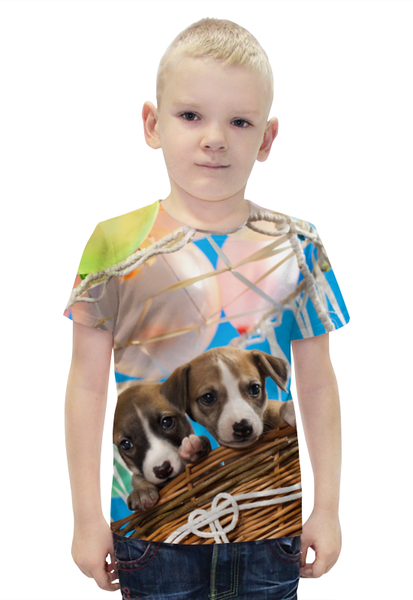 Заказать детскую футболку в Москве. Футболка с полной запечаткой для мальчиков Собаки от Ирина - готовые дизайны и нанесение принтов.