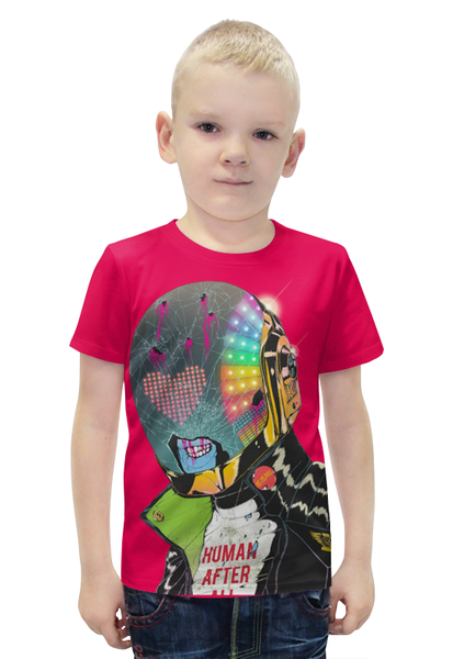 Заказать детскую футболку в Москве. Футболка с полной запечаткой для мальчиков DAFT Punk от scrat29@yandex.ru - готовые дизайны и нанесение принтов.