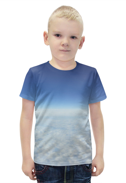 Заказать детскую футболку в Москве. Футболка с полной запечаткой для мальчиков Небесная синева от va-zaitsev - готовые дизайны и нанесение принтов.